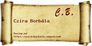 Czira Borbála névjegykártya